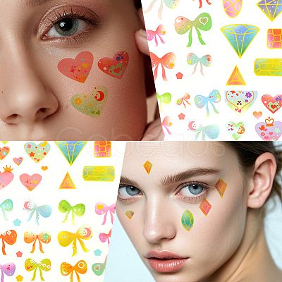 36Pcs 3 Style PVC Waterproof Self-Adhesive Picture Stickers STIC-SP0001-10-1