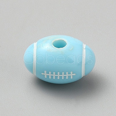 Opaque Acrylic European Beads SACR-CJC0001-34D-1