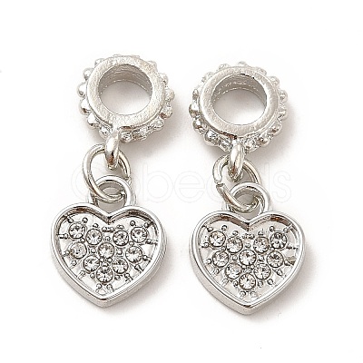 Rack Plating Alloy Rhinestone European Dangle Charms PALLOY-P289-14P-02-1