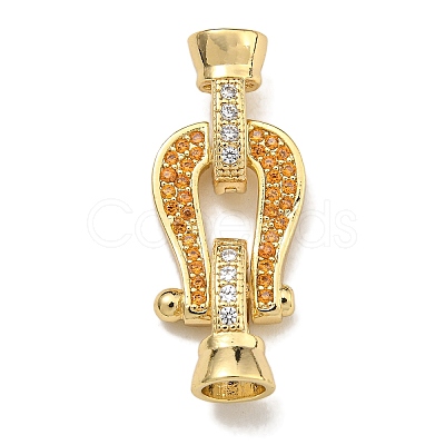 Brass Micro Pave Cubic Zirconia Fold Over Clasps KK-U037-27G-03-1