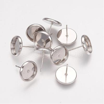 Brass Stud Earring Settings KK-H021-1N-NF-1