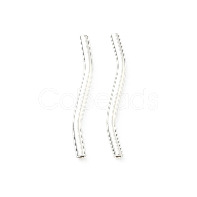Brass Wavy Tube Beads KK-H532-36A-S-1