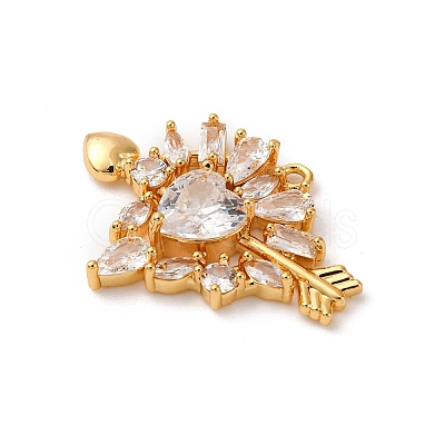 Brass Micro Pave Cubic Zirconia Pendants KK-F898-03G-1