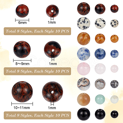 240Pcs 24 Styles Natural & Synthetic Mixed Gemstone Beads G-NB0004-79-1