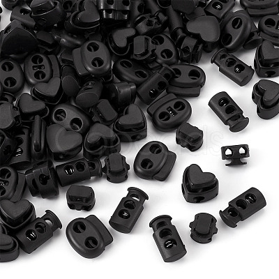 100Pcs 4 Styles Plastic Cord Locks FIND-TA0010-22-1