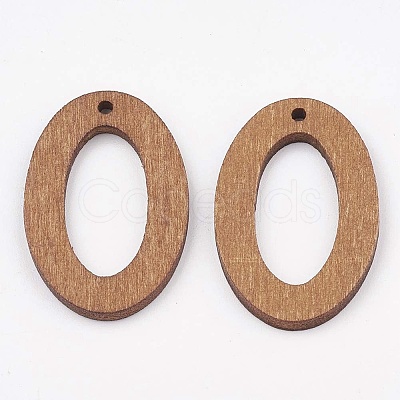 50Pcs Pear Wood Hollow Pendants WOOD-CA0001-78-1