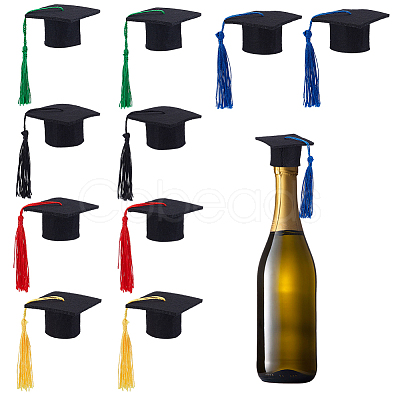 20Pcs 5 Colors Mini Felt Fabric Graduation Hat with Tassels AJEW-CP0010-11-1