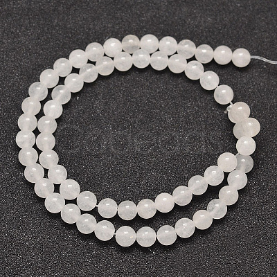 Natural Round White Jade Bead Strands G-P070-01-4mm-1