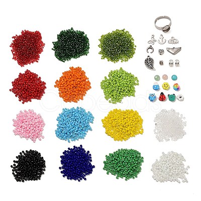 DIY Mixed Stone & Charm Ring Making Kits DIY-SZ0008-79-1