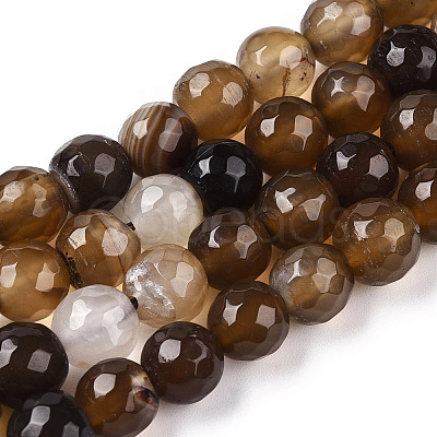 Natural Striped Agate/Banded Agate Beads Strands G-S281-51K-8mm-1