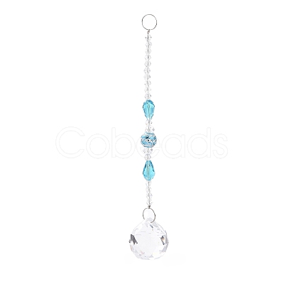 Faceted Crystal Glass Ball Chandelier Suncatchers Prisms AJEW-G025-A07-1