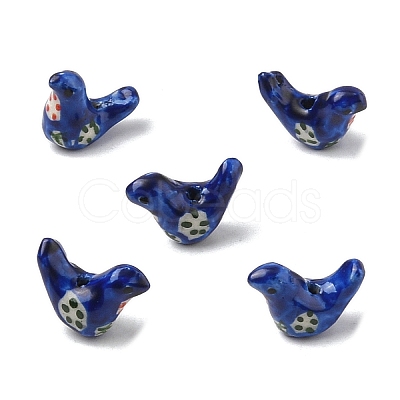 5Pcs Handmade Printed Porcelain Beads PORC-YW0001-28A-1