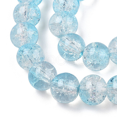 Transparent Crackle Baking Paint Glass Beads Strands LS-DGLA-T003-01B-06-1