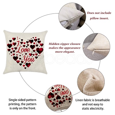 Burlap Customization Pillow Covers Set AJEW-WH0124-006-1