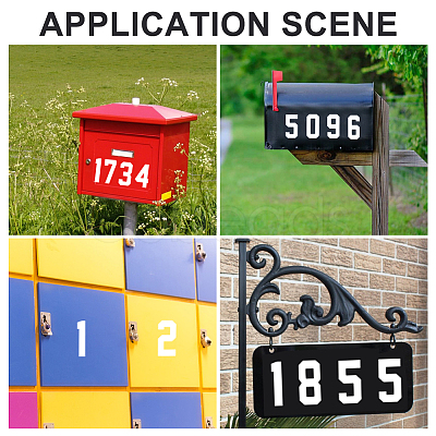 Number 0~9 PET Self-Adhesive Reflective Mailbox Stickers DIY-WH20010-26B-01-1