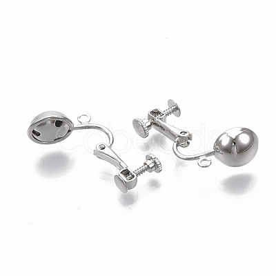 Brass Screw On Clip Earring Converter X-KK-T051-43P-NF-1