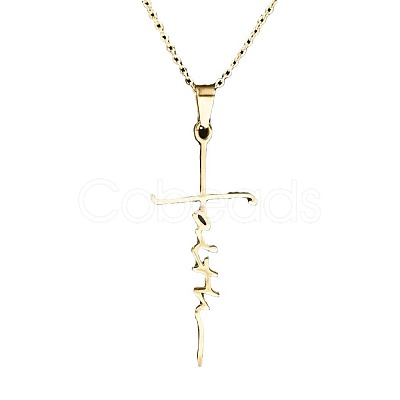 Faith Cross Alloy Pendant Necklaces for Women Men WG8C2EA-01-1
