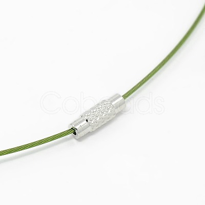 201 Stainless Steel Wire Necklace Cord TWIR-SW001-7-1-1