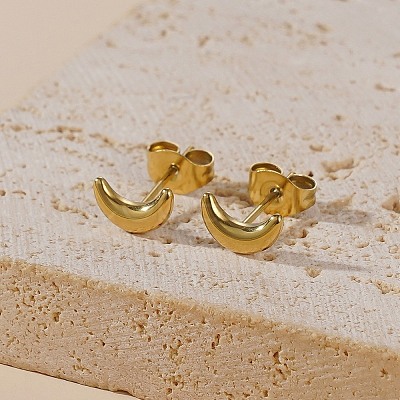 304 Stainless Steel Stud Earrings for Women EJEW-G459-01B-G-1