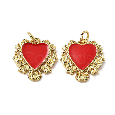 Brass Enamel Pendants KK-R229-06G-02-1