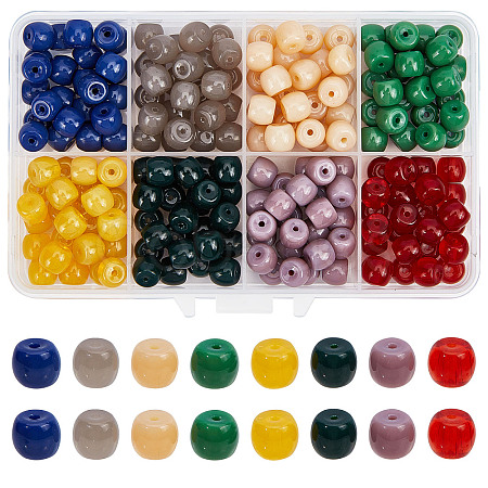 Opaque Solid Color Glass Beads Strands GLAA-FH0001-24-1