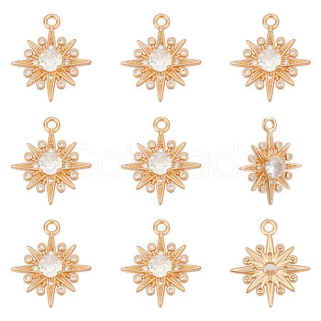 10Pcs Brass Micro Pave Cubic Zirconia Pendants KK-NB0003-94A-1