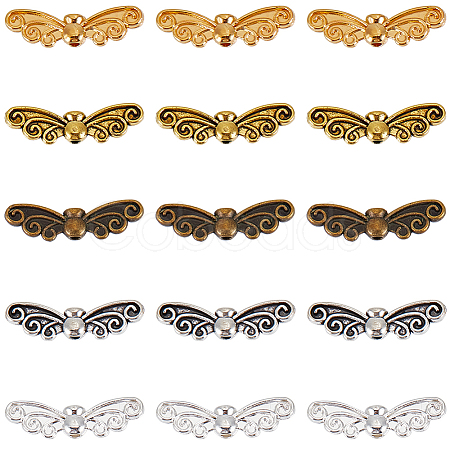 100Pcs 5 Colors Tibetan Style Alloy Beads FIND-SC0009-31-1