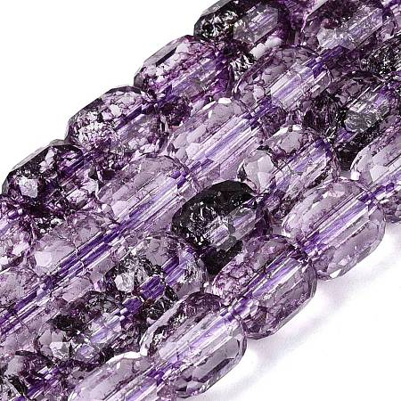 Transparent Crackle Glass Beads Strands GLAA-Q108-04A-06-1
