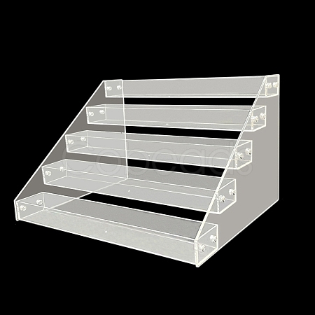 Transparent Acrylic 5 Layers Nail Polish Display Rack ODIS-WH0038-215B-1