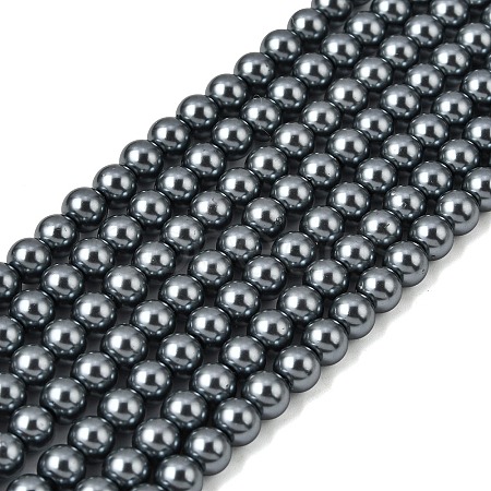 Eco-Friendly Dyed Glass Pearl Round Beads Strands HY-A002-6mm-RB077-1