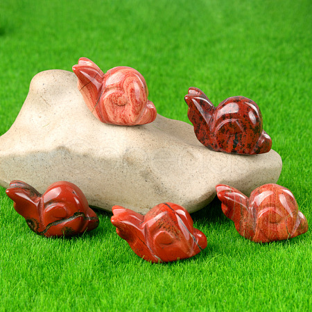 Natural Red Jasper Carved Healing Snail Figurines PW-WG23180-08-1
