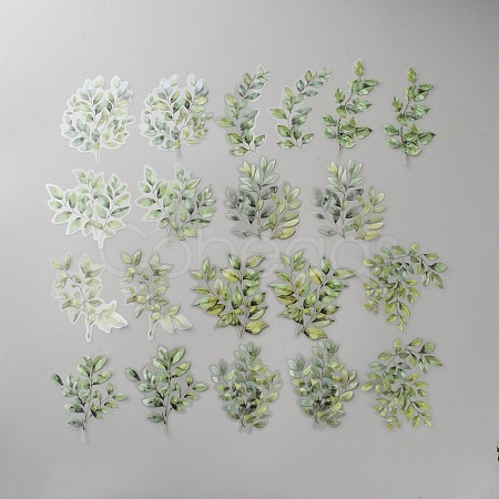 20Pcs Leaf PET Decorative Stickers DIY-WH20055-079E-1