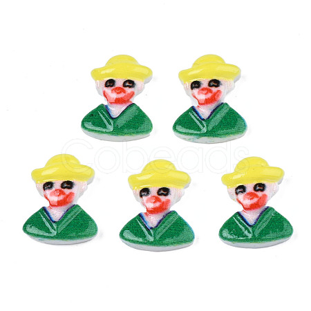 Spray Painted Opaque Resin Cabochons CRES-S302-77-1
