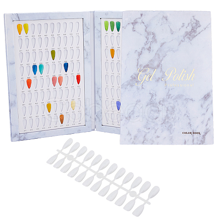 ABS Plastic Nail Art Polish Color Card MRMJ-WH0086-47-1