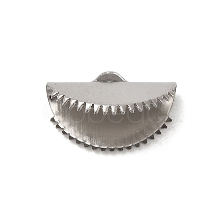Non-Tarnish 304 Stainless Steel Ribbon Crimp Ends STAS-C080-05B-P-1