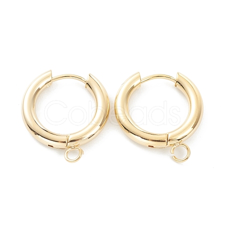 201 Stainless Steel Huggie Hoop Earring Findings STAS-P283-01E-G-1