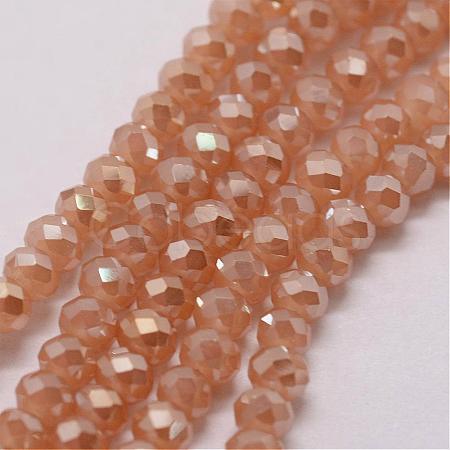 Electroplate Glass Bead Strands GLAA-K016-2x3mm-09PL-1