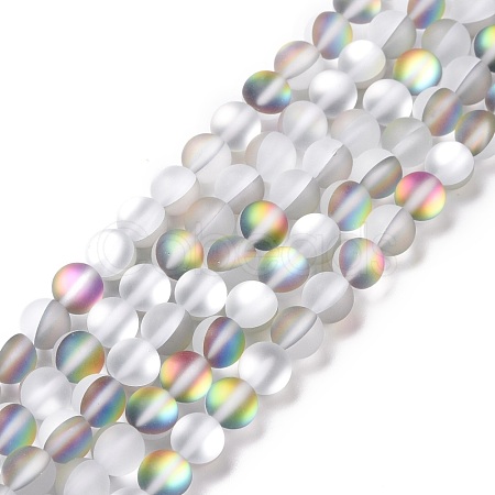 Synthetic Moonstone Beads Strands G-R375-8mm-A20-1