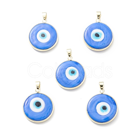 Handmade Evil Eye Lampwork Pendants LAMP-F031-03G-06-1