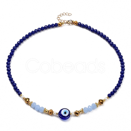 Glass Beaded Necklaces NJEW-JN02937-1