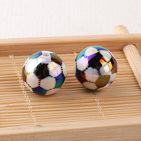 UV Plating Opaque Acrylic Beads OACR-TAC0006-06-1