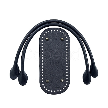 PU Leahter Knitting Crochet Oval Bags Bottom and Bag Handles PW-WGDBD8B-09-1