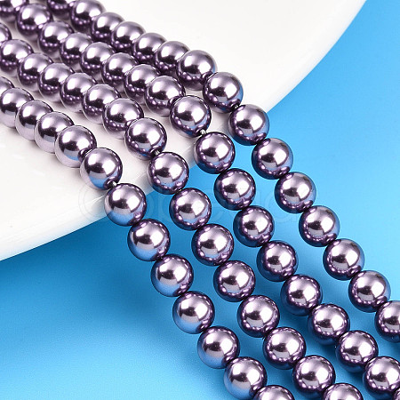 Baking Paint Pearlized Glass Pearl Bead Strands HY-N002-6mm-A14-1