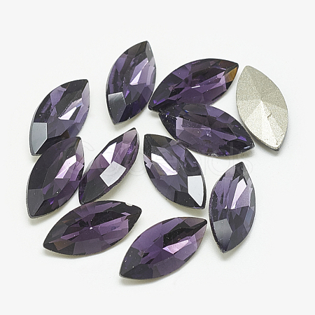 Pointed Back Glass Rhinestone Cabochons RGLA-T083-6x12mm-16-1