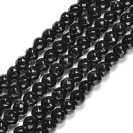 Black Stone Beads Strands X-G-I087-6mm-1