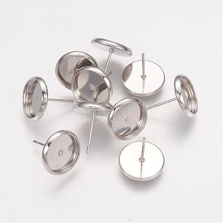 Brass Stud Earring Settings KK-H021-1N-NF-1