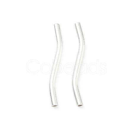 Brass Wavy Tube Beads KK-H532-36A-S-1