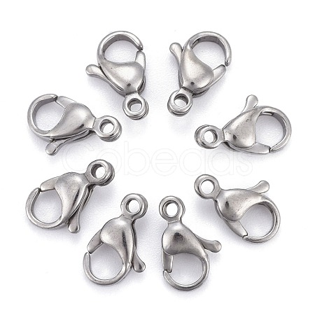 Tarnish Resistant 304 Stainless Steel Lobster Claw Clasps X-STAS-AB12-1