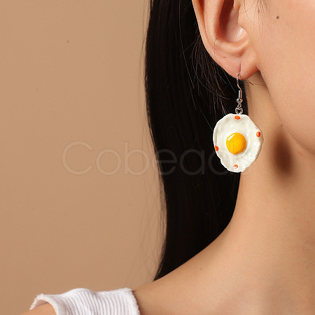 Iron Resin Dangle Earrings for Women WG01F65-02-1