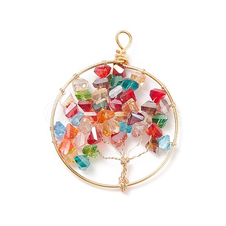Electroplate Glass Pendants PALLOY-JF01546-04-1